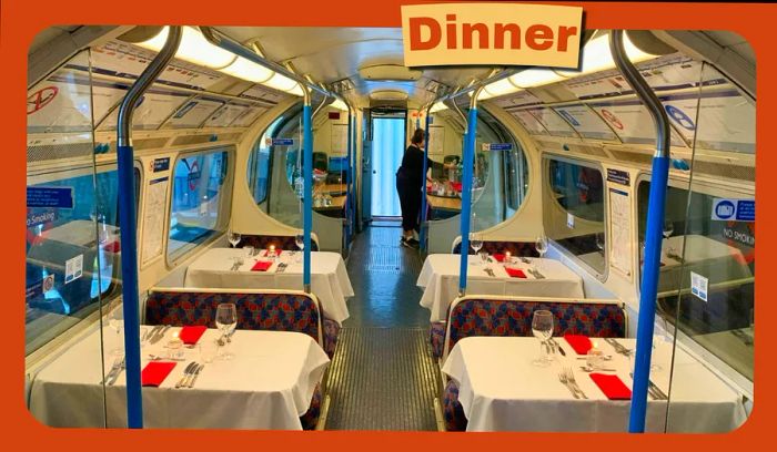 A decommissioned London Tube has been transformed into a restaurant.