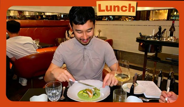 Author James Wong enjoys a meal at the French-inspired restaurant La Dame de Pic.