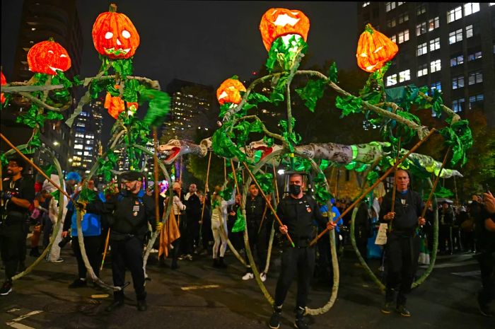 Make your way to New York in late October to experience the annual Halloween parade in Greenwich Village. Andrea Renault/Getty Images