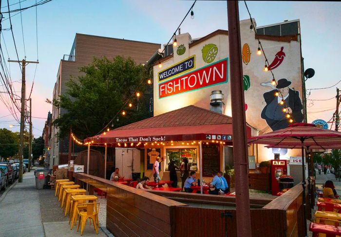 Dining venue with outdoor seating in the Fishtown district of North Philadelphia, Pennsylvania