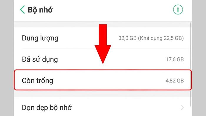 Kiểm tra dung lượng lưu trữ trên điện thoại OPPO - Bước 2