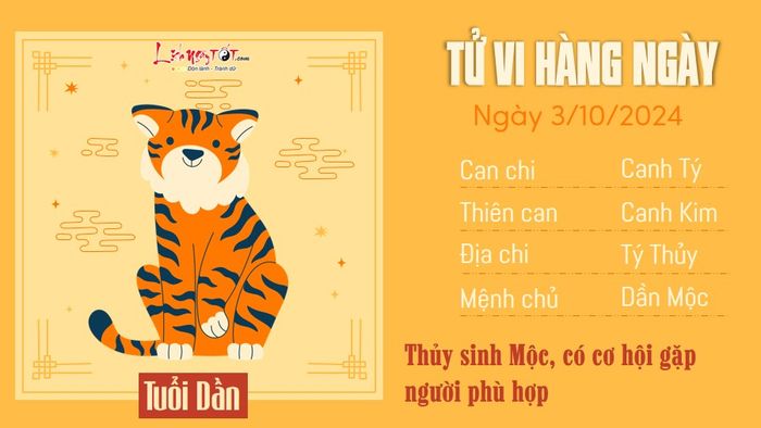 Tử vi hàng ngày 3/10/2024 - Dần