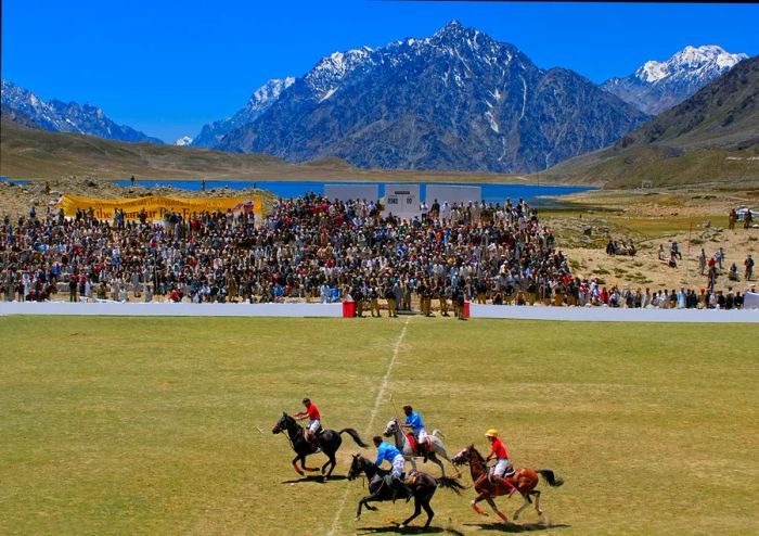 Polo players at the Shandur Pass in northern Pakistan