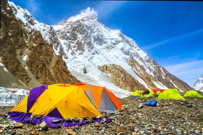 Camps at K2 Base Camp in Baltistan, Pakistan