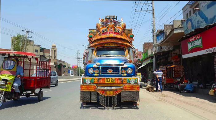 A beautifully adorned Bedford truck in Pakistan