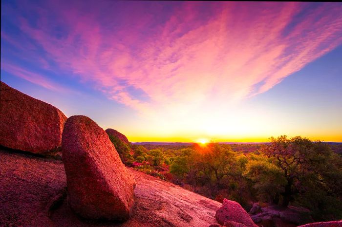 Sunrise Over Enchanted Rock State Park, TX