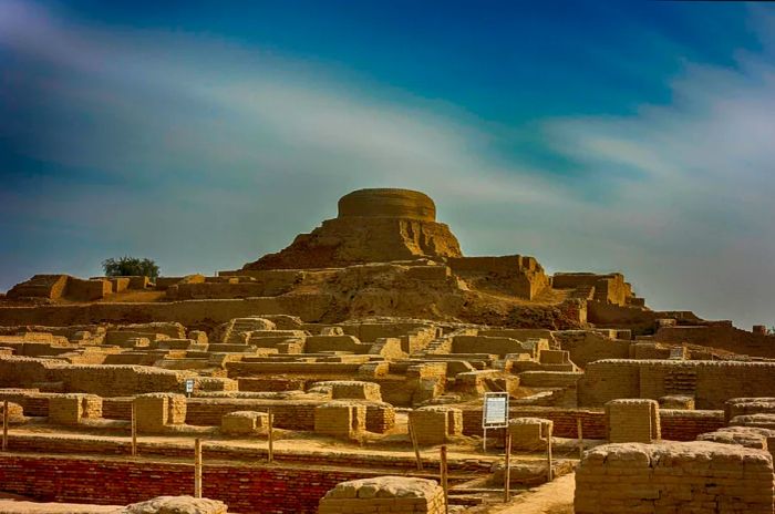 The partially unearthed archaeological site of Mohenjo-daro in Pakistan