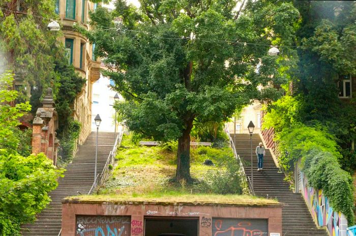 The Sängerstaffel steps in Stuttgart