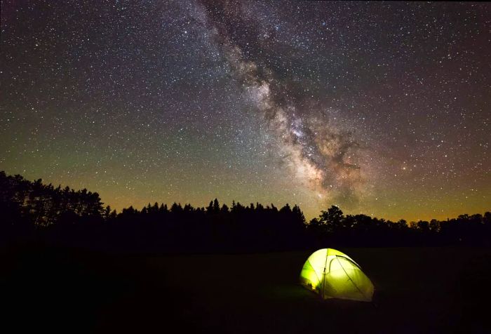 Title: Tent Camping Beneath the Milky Way