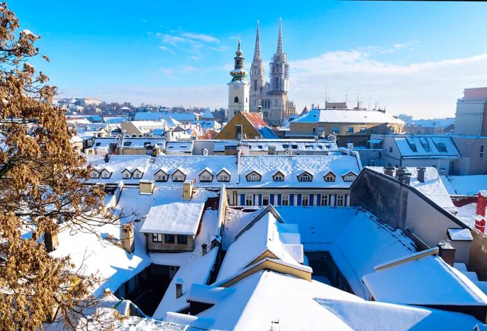 winter skyline in Croatia