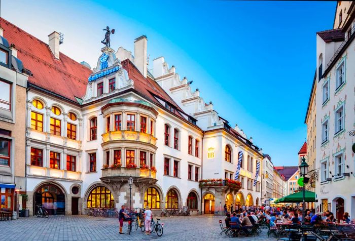 A row of charming buildings, one of which features...