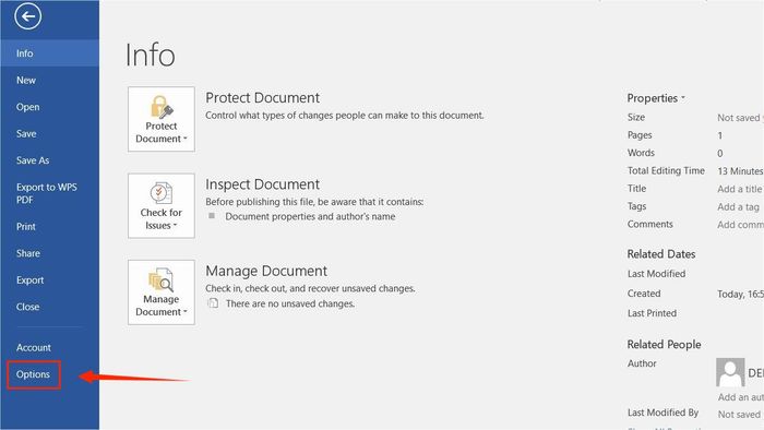Hướng dẫn căn lề trong Word qua Options bước 2