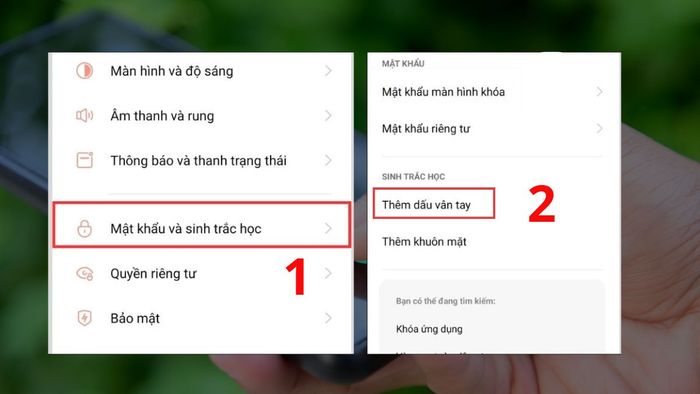 Mở khóa màn hình OPPO bằng vân tay - Bước 1