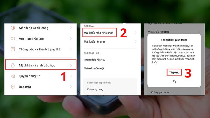 Mở khóa màn hình OPPO bằng mật khẩu - Bước 1