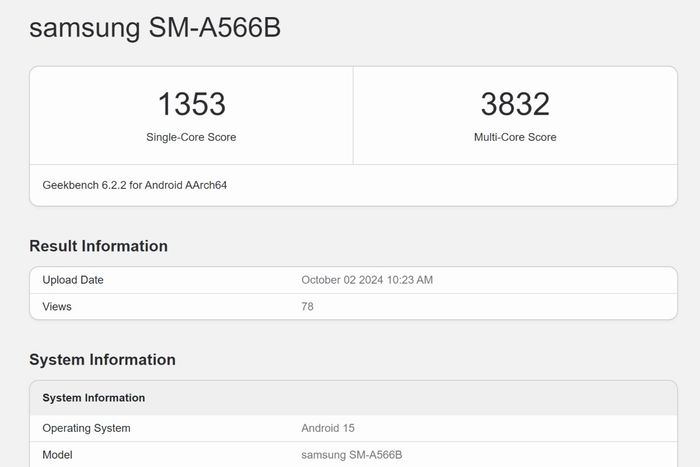 Galaxy A56 sở hữu hiệu năng mạnh mẽ nhờ chip Exynos 1580
