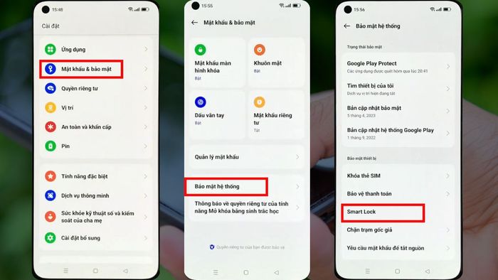Mở màn hình chính OPPO bằng Smart Lock - Bước 1