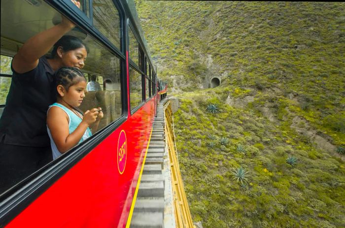 Travelers on the Tren de la Libertad in Ecuador