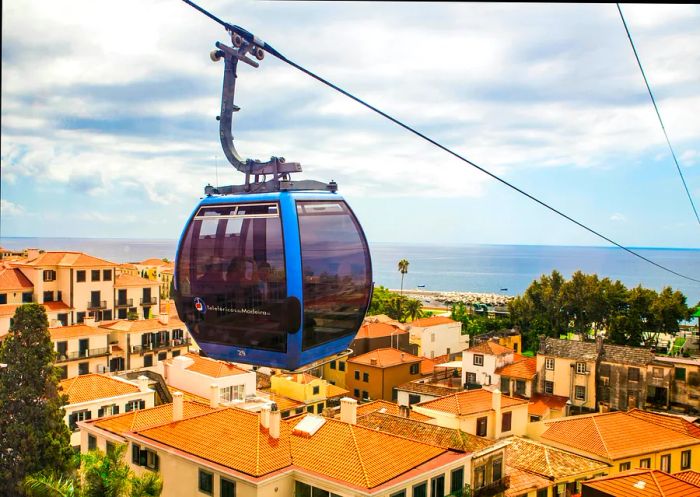 Teleférico do Funchal cable car connecting Funchal to the Monte Palace Tropical Garden