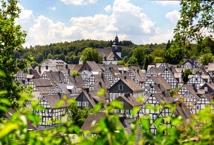 Traditional timber-framed houses in Freudenberg, Germany