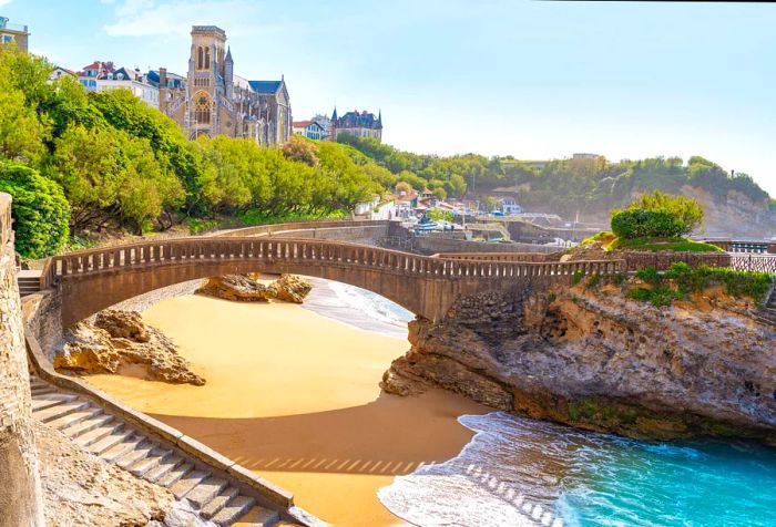 Biarritz bridge located in New Aquitaine, in the Atlantic Pyrenees of the French Basque Country