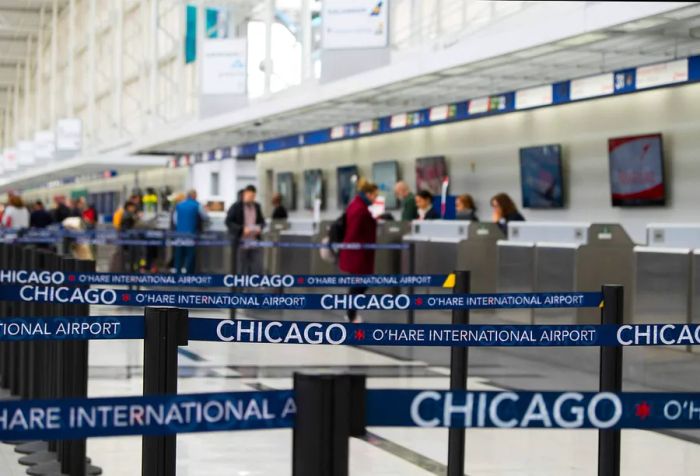 Close-up image of a baggage claim area with accompanying text