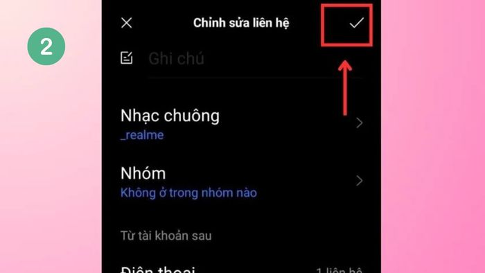 Cài nhạc chuông cho danh bạ OPPO - Bước 2