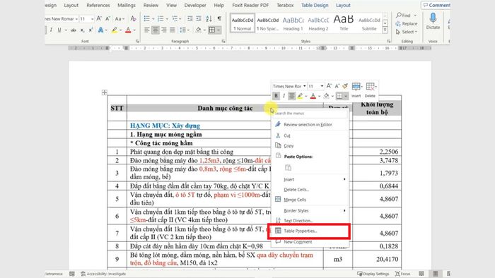 Hướng dẫn lặp lại tiêu đề trong Word với Microsoft Office 365 - Bước 2