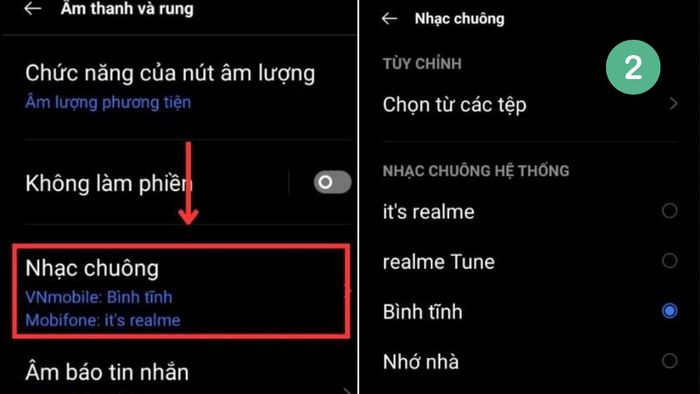 Hướng dẫn cài nhạc chuông cho OPPO - Bước 2