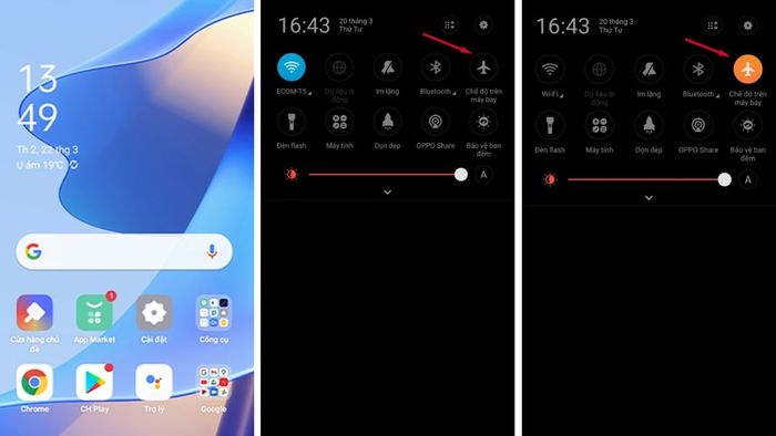 Kích hoạt chế độ máy bay và tắt 4G, Wi-Fi cùng GPS