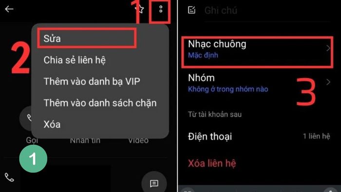 Cài nhạc chuông cho danh bạ OPPO - Bước 1
