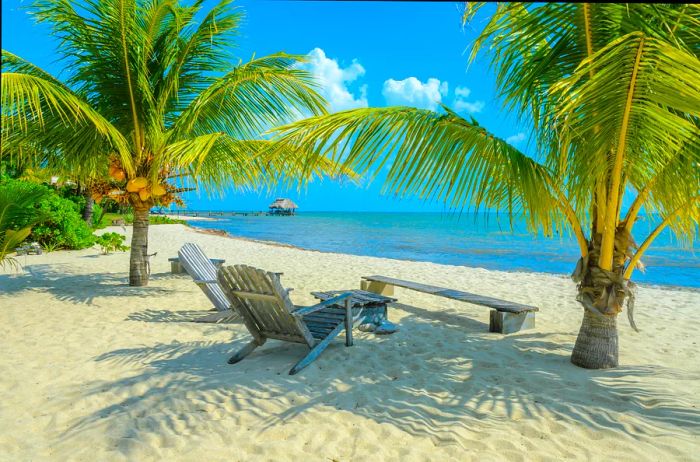 Paradise beach in Placencia, Belize, Central America