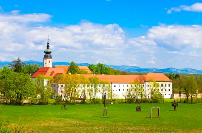 The Cistercian monastery Kostanjevica na Krki in Slovenia, basking in the sunshine