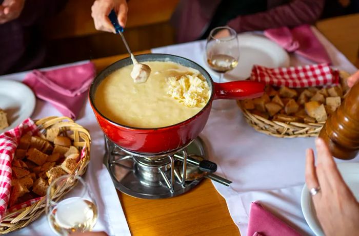 Fondue dinner in Switzerland