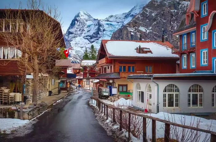 Mürren, Switzerland during winter