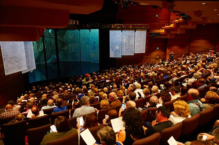 Audiences enjoying a performance at the Shaw Festival Theater in Niagara-on-the-Lake, Ontario, Canada.