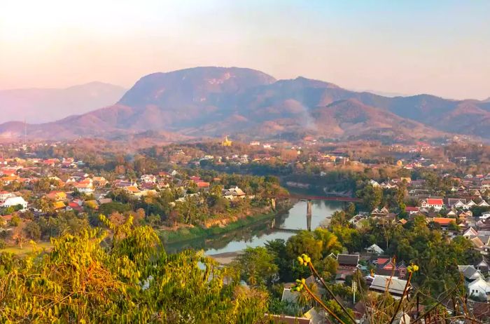 Aerial shot of Luang Prabang