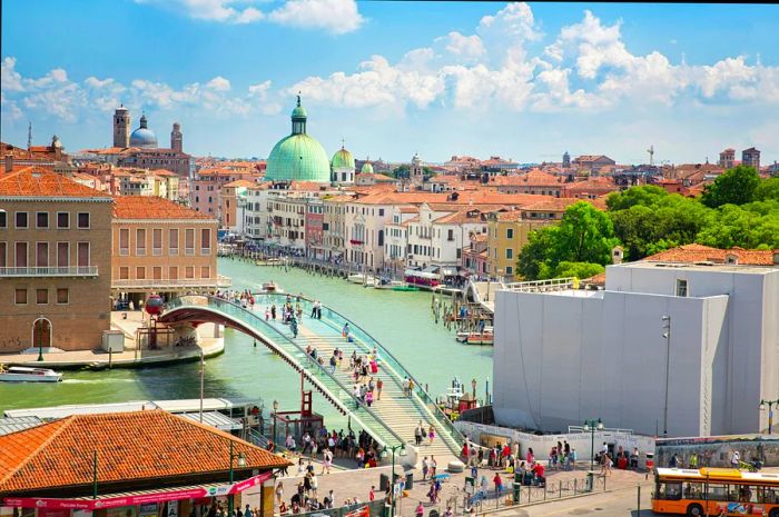 A glimpse of the entrance to Venice, Piazzale Roma