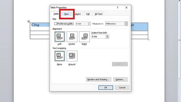 Hướng dẫn lặp lại tiêu đề bảng trong Word bằng Table Properties, bước 3