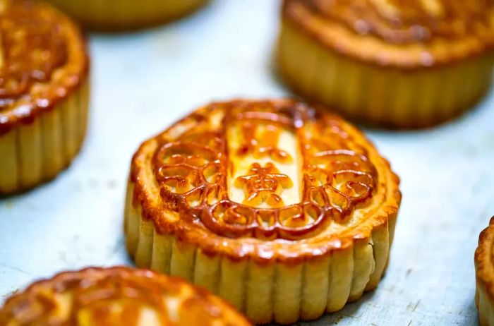 Freshly baked mooncakes, still warm