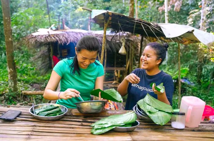 Preparing rice in the district of Gombak, Malaysia.