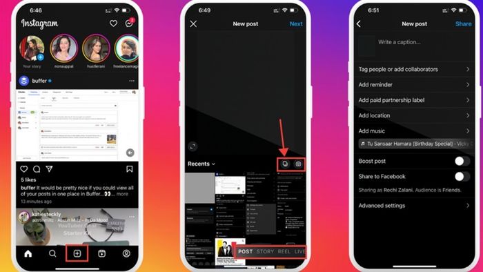 Cách chia sẻ nội dung trên Instagram