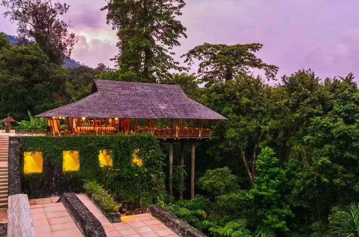 A view of the Pavilion restaurant at the Datai Langkawi resort in Malaysia.