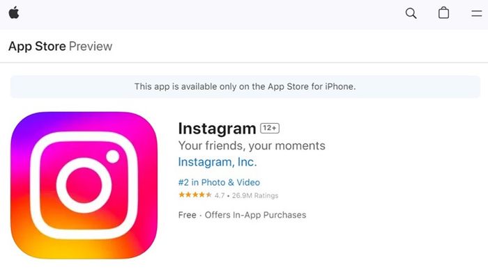 Bước 1: Tải ứng dụng Instagram về điện thoại