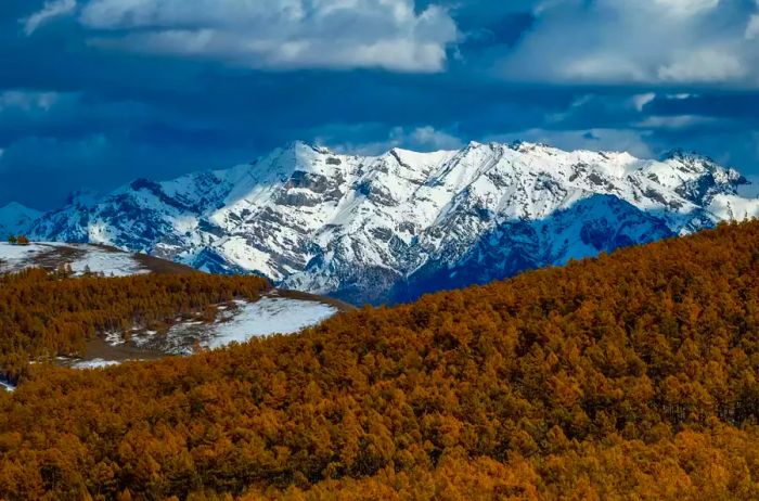 Snowcapped mountains in Mongolia