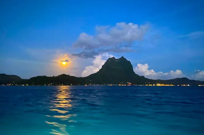 Moonrise over the sea