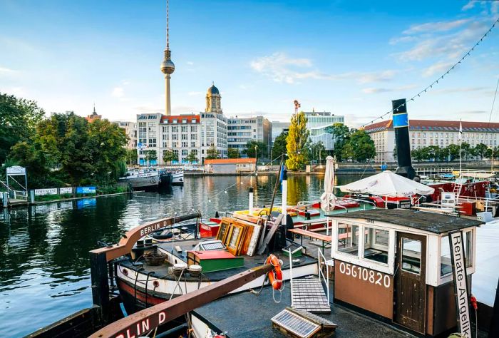 DEST_GERMANY_BERLIN_old harbour in Berlin with tv-tower in the background_GettyImages-629955780