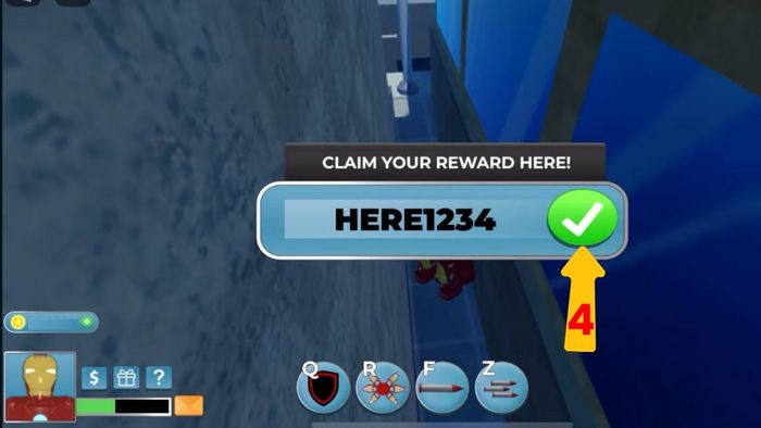 Hướng dẫn nhập mã code Heroes Online World - bước 4
