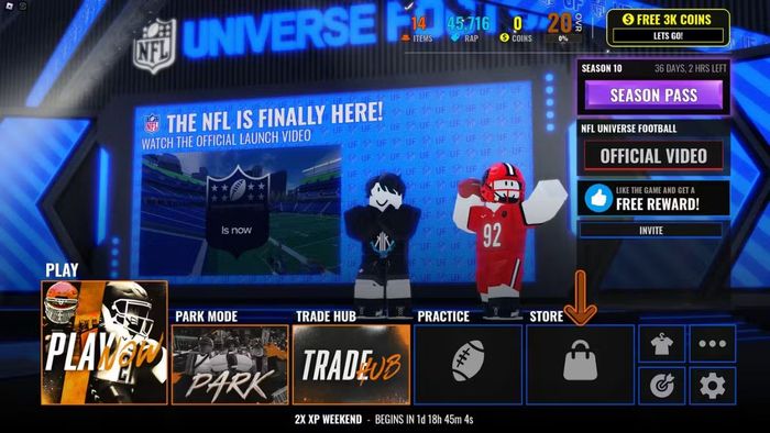 Hướng dẫn nhập mã NFL Universe Football - bước 3