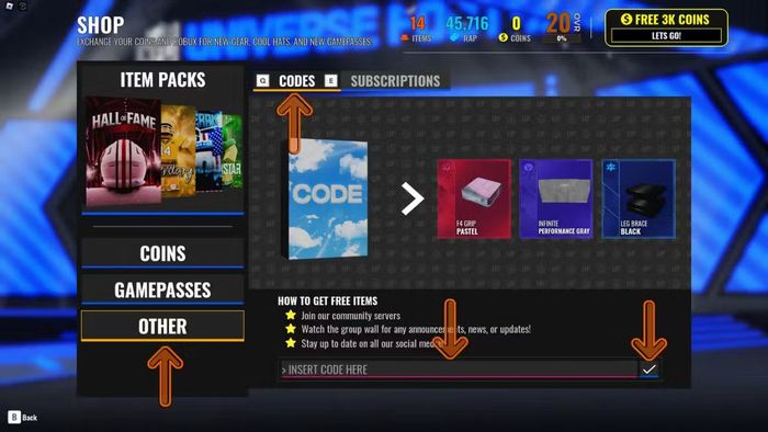 Hướng dẫn nhập mã NFL Universe Football - bước 2