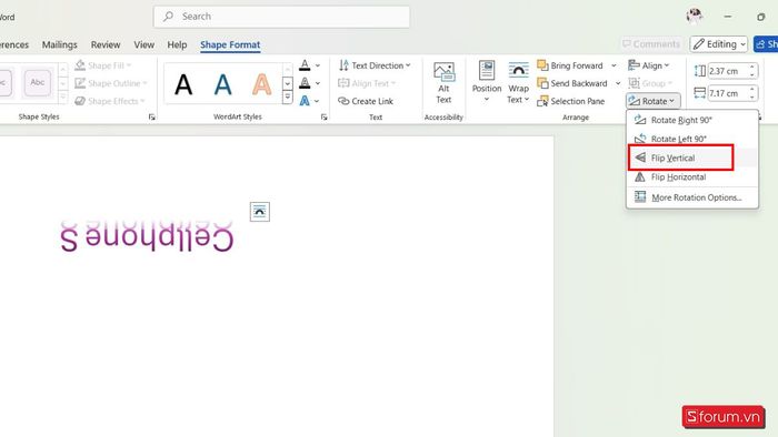 Hướng dẫn tạo kiểu chữ cong trong Word cách 1 bước 3